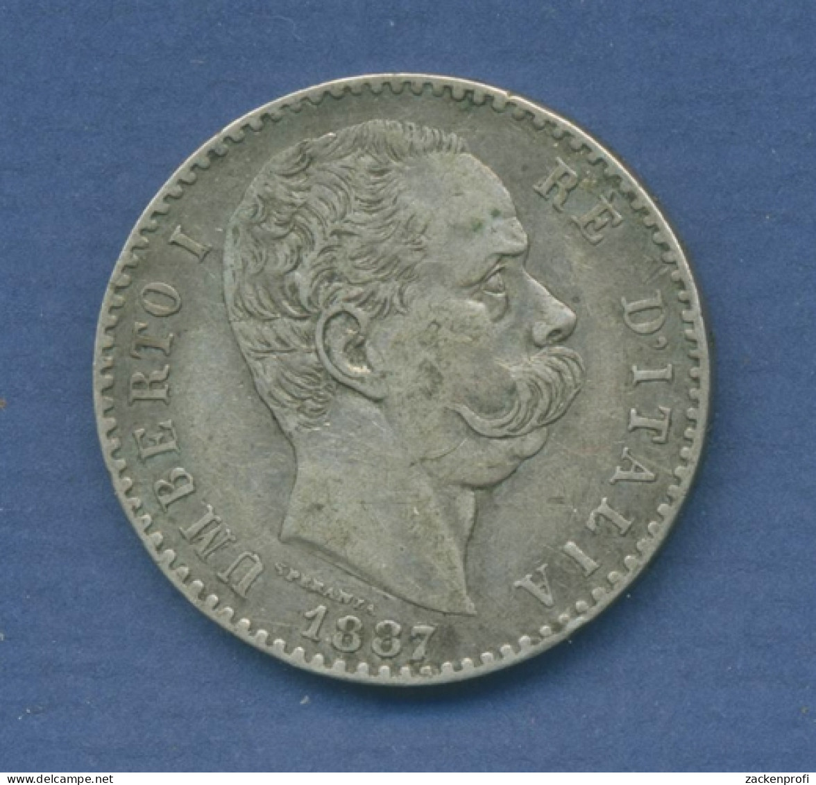 Italien 2 Lire 1887 Umberto I., Sehr Schön (m1524) - 1878-1900 : Umberto I.