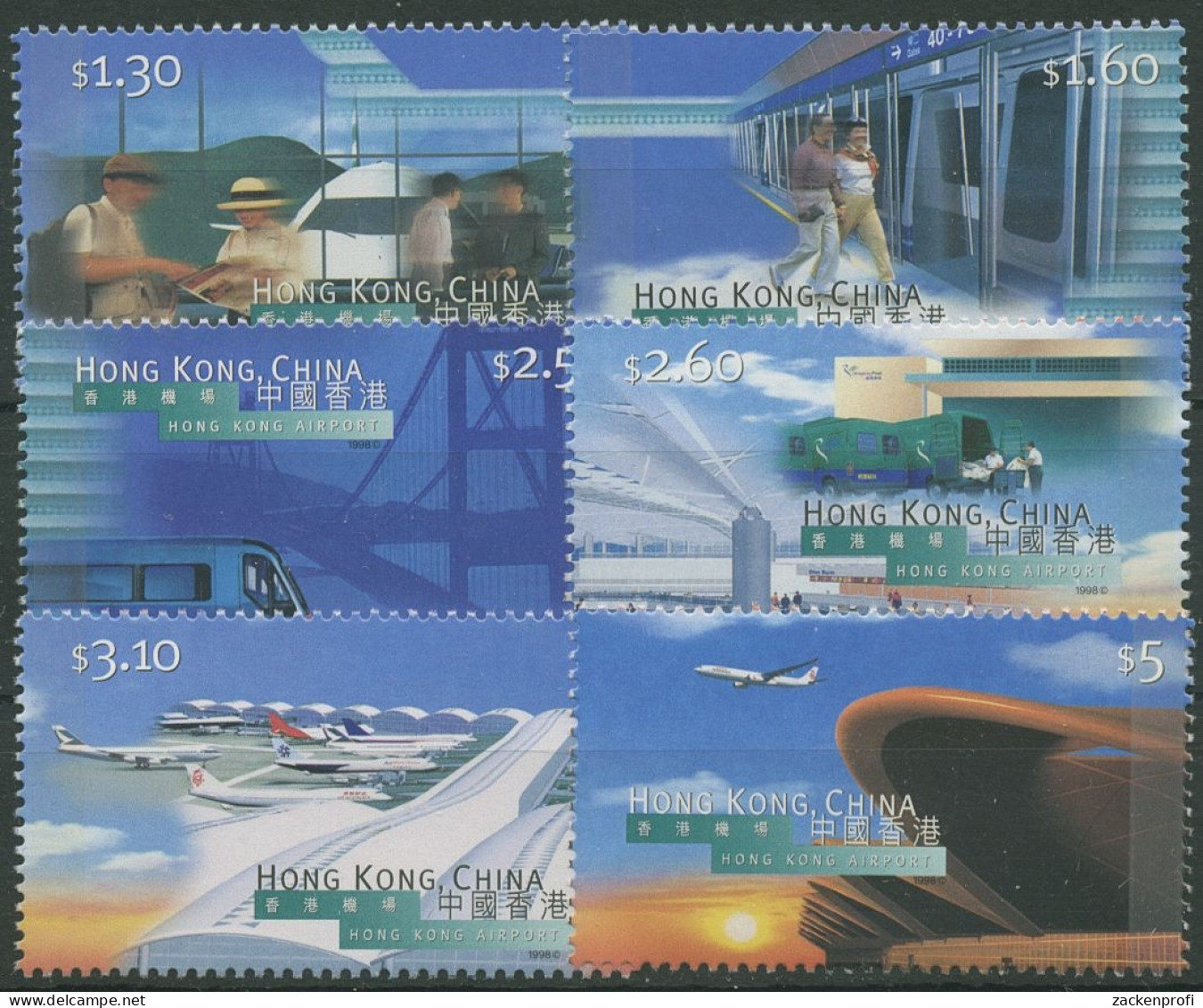 Hongkong 1998 Eröffnung Des Flughafens Chek Lap Kok 843/48 Postfrisch - Ungebraucht