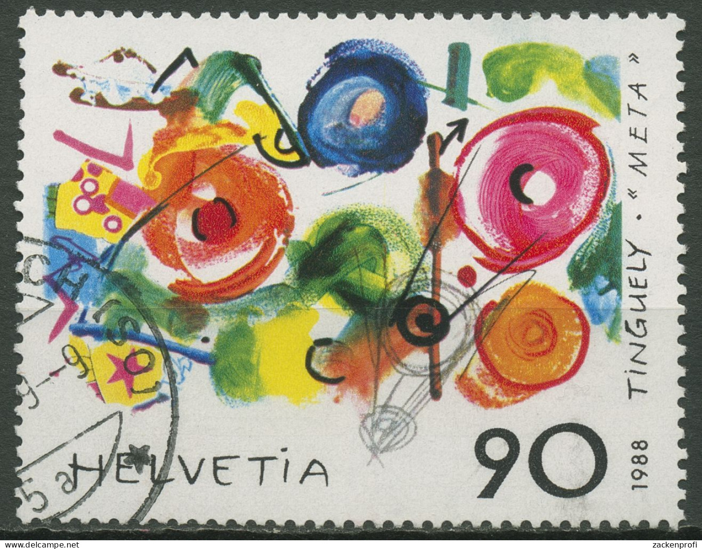 Schweiz 1988 Zeitgenössische Kunst Gemälde 1380 Gestempelt - Used Stamps