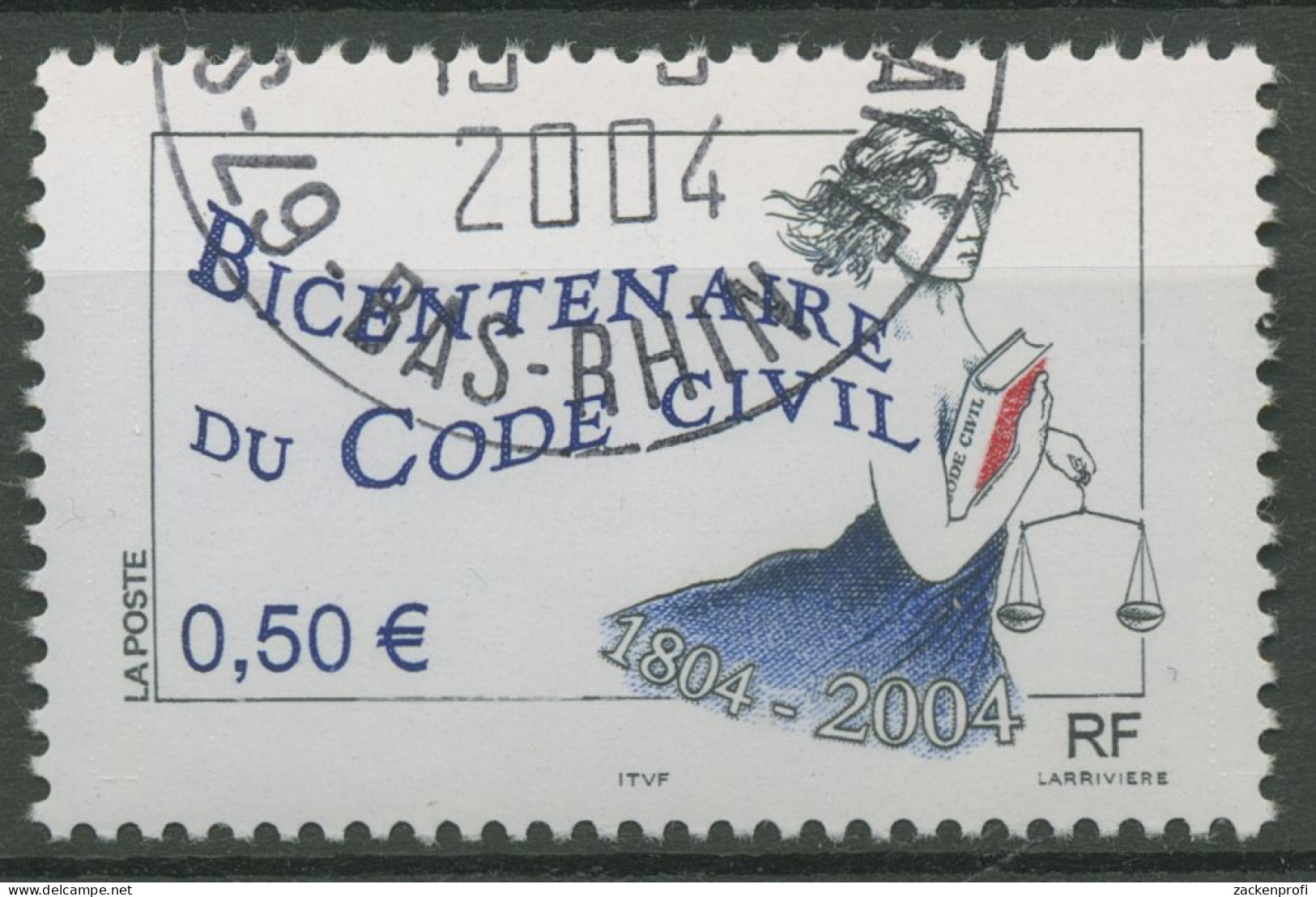 Frankreich 2004 Zivilgesetzbuch Marianne Justitia 3788 Gestempelt - Used Stamps