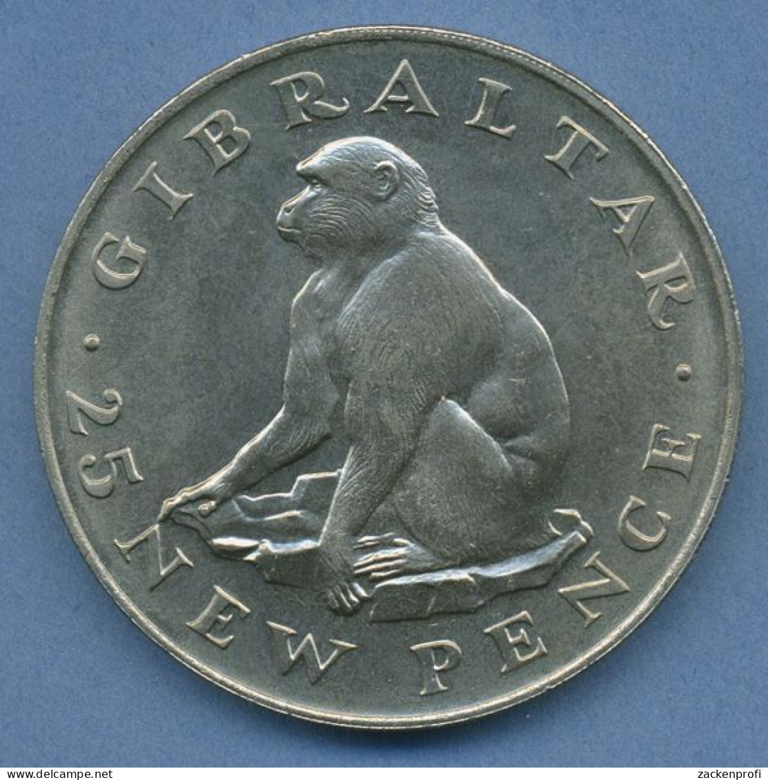 Gibraltar 25 New Pence 1971 Berberaffe KM 5 Vz/st (m4826) - Gibilterra