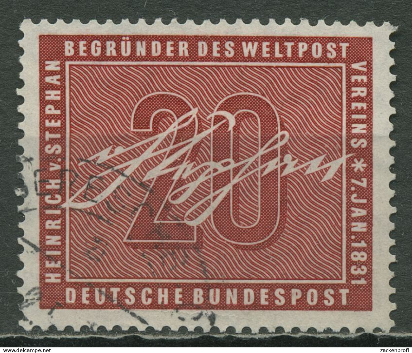 Bund 1956 125. Geburtstag Von Heinrich Von Stephan 227 Gestempelt - Usados