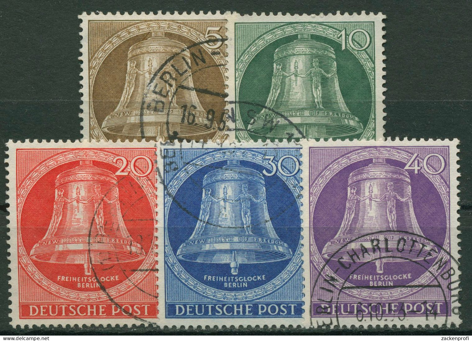 Berlin 1953 Freiheitsglocke, Klöppel In Der Mitte 101/05 Mit BERLIN-Stempel - Used Stamps