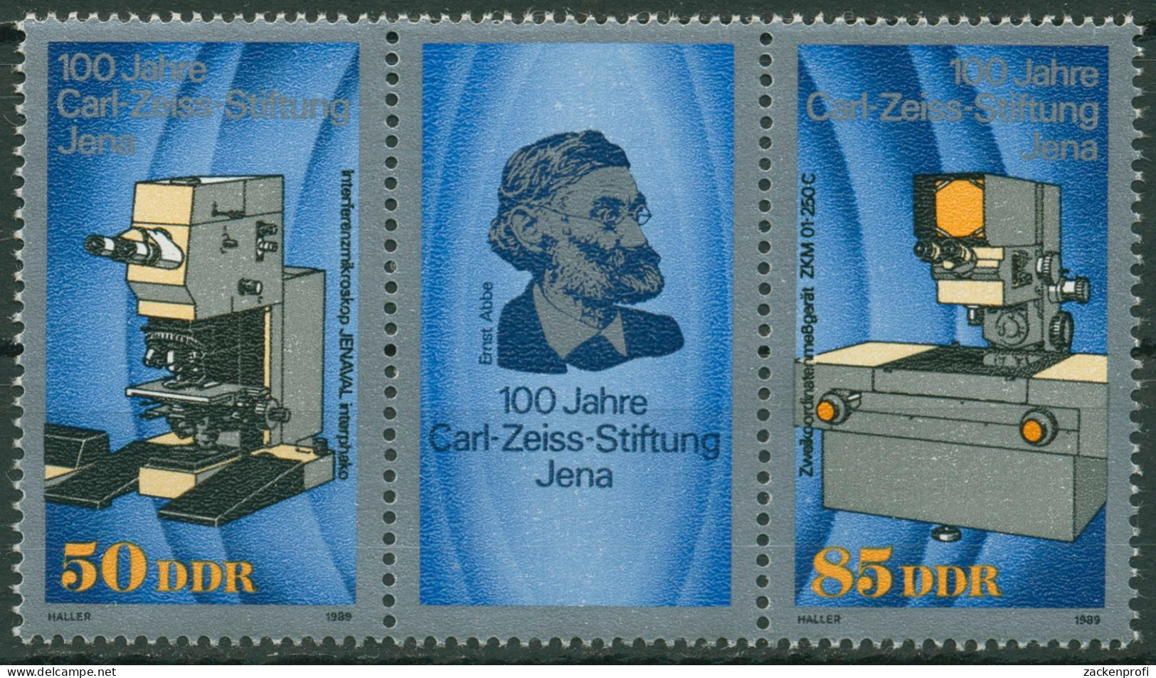 DDR 1989 Carl Zeiss Jena Mikroskop 3252/53 ZD Postfrisch - Unused Stamps
