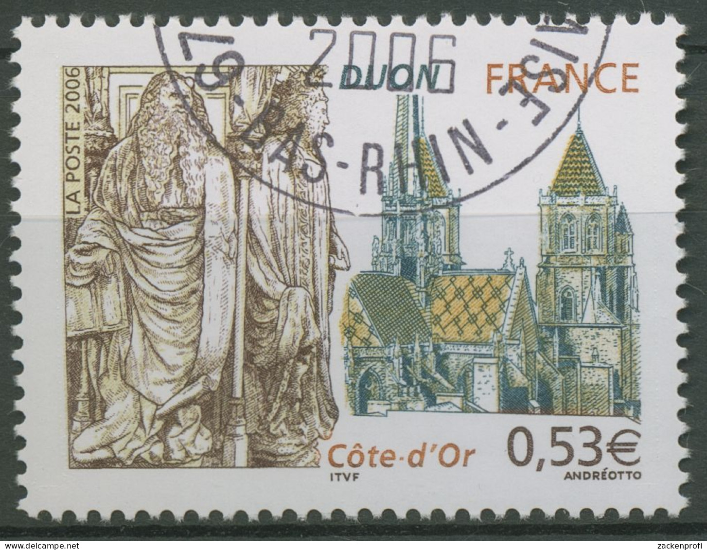 Frankreich 2006 Tourismus Dijon Moses-Brunnen Kathedrale 4057 Gestempelt - Used Stamps