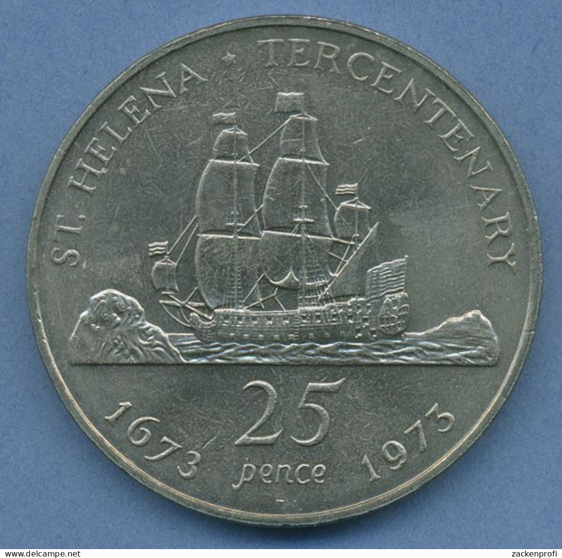 St. Helena 25 Pence 1977 Segelschiff KM 6 Vz (m4828) - Colonies