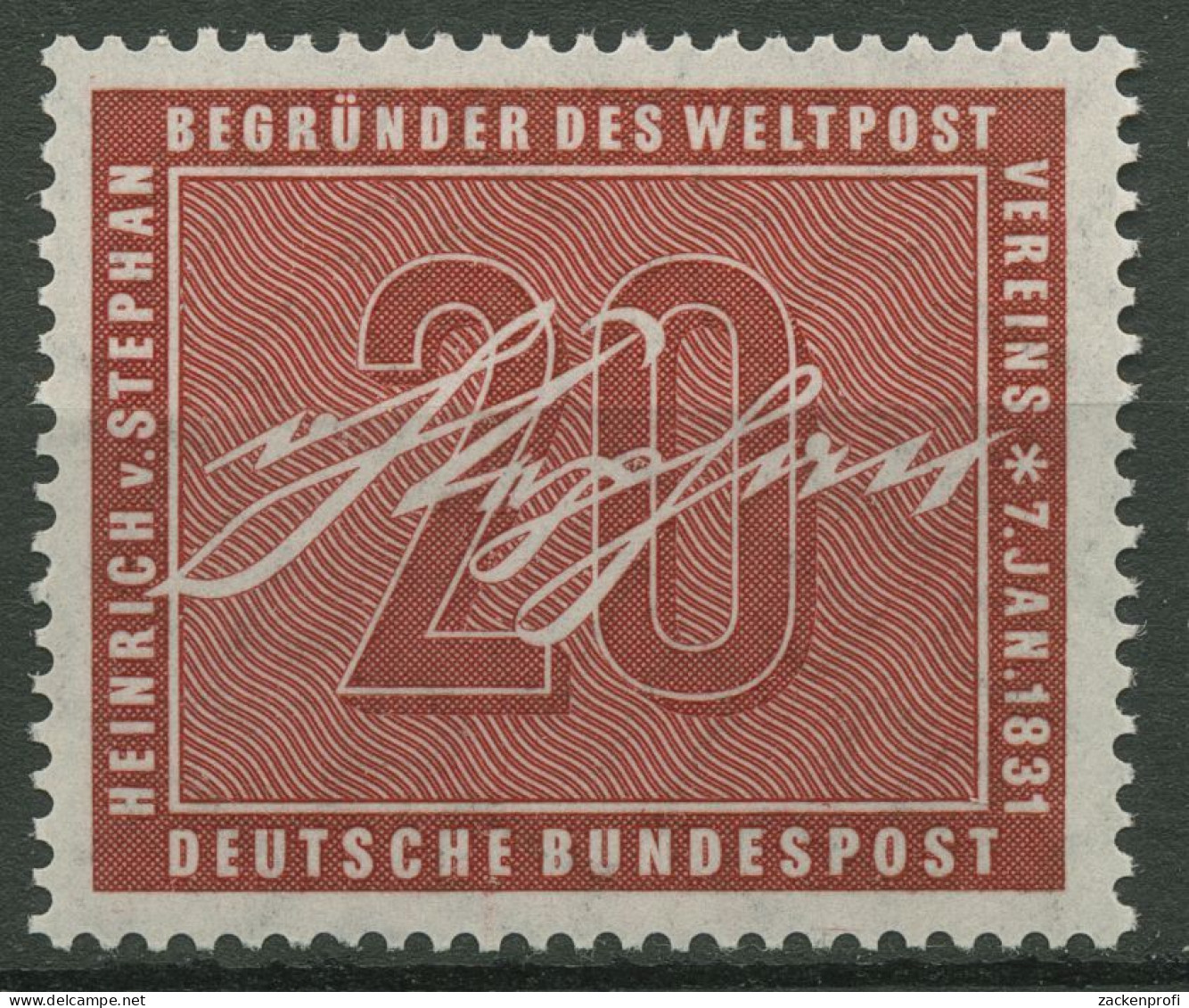 Bund 1956 125. Geburtstag Von Heinrich Von Stephan 227 Postfrisch - Ungebraucht