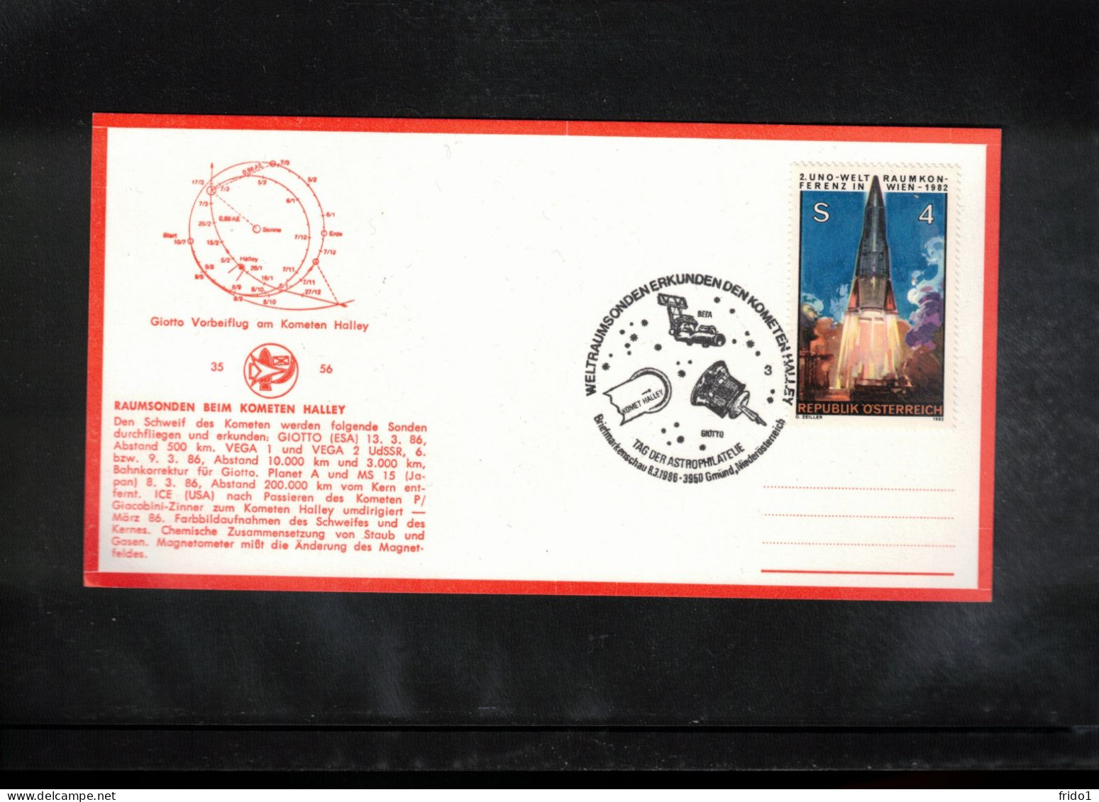 Austria 1986 Space / Weltraum - Astronomy Mission Giotto - Haley Comet Interesting Postcard - Astronomùia