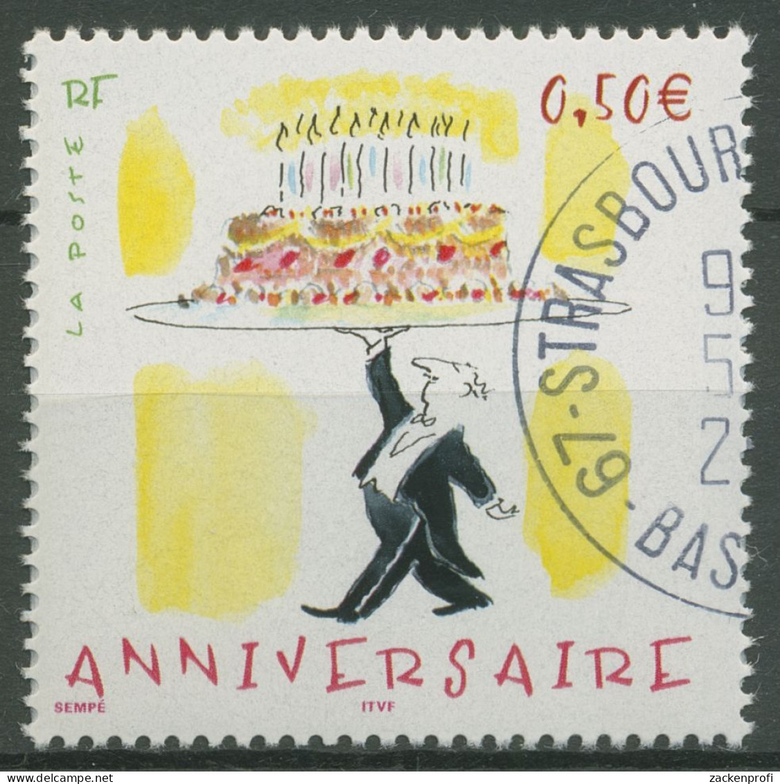 Frankreich 2004 Grußmarken Geburtstagstorte 3833 I Gestempelt - Used Stamps