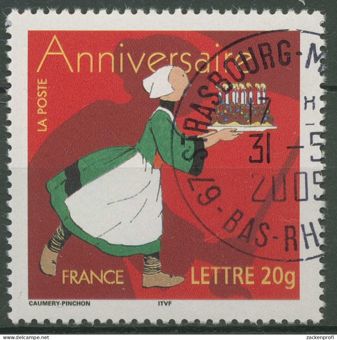 Frankreich 2005 Geburtstagsgrußmarke Bécassine 3929 Gestempelt - Used Stamps