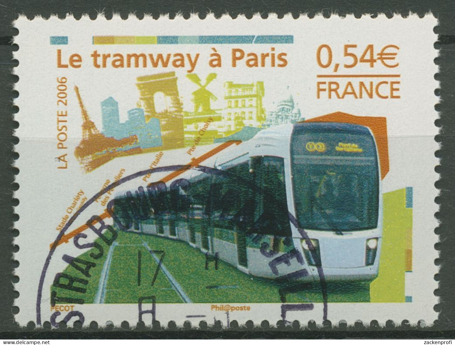 Frankreich 2006 Eisenbahn Straßenbahn Paris 4192 Gestempelt - Used Stamps