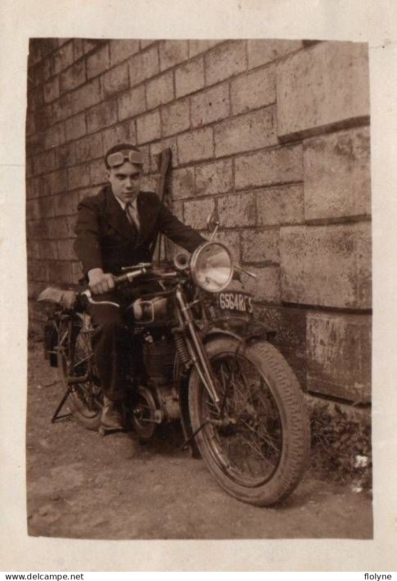 Moto - Photo Ancienne Originale - Motocyclette De Marque ? - 6.5x9 Cm - Motos