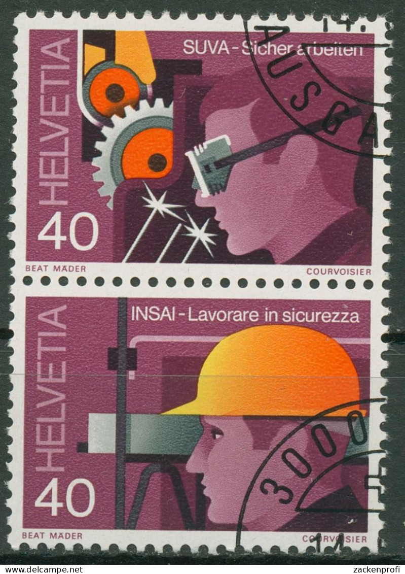Schweiz 1978 Sicherheit Am Arbeitsplatz 1134/36 S ZD 20 Gestempelt - Used Stamps