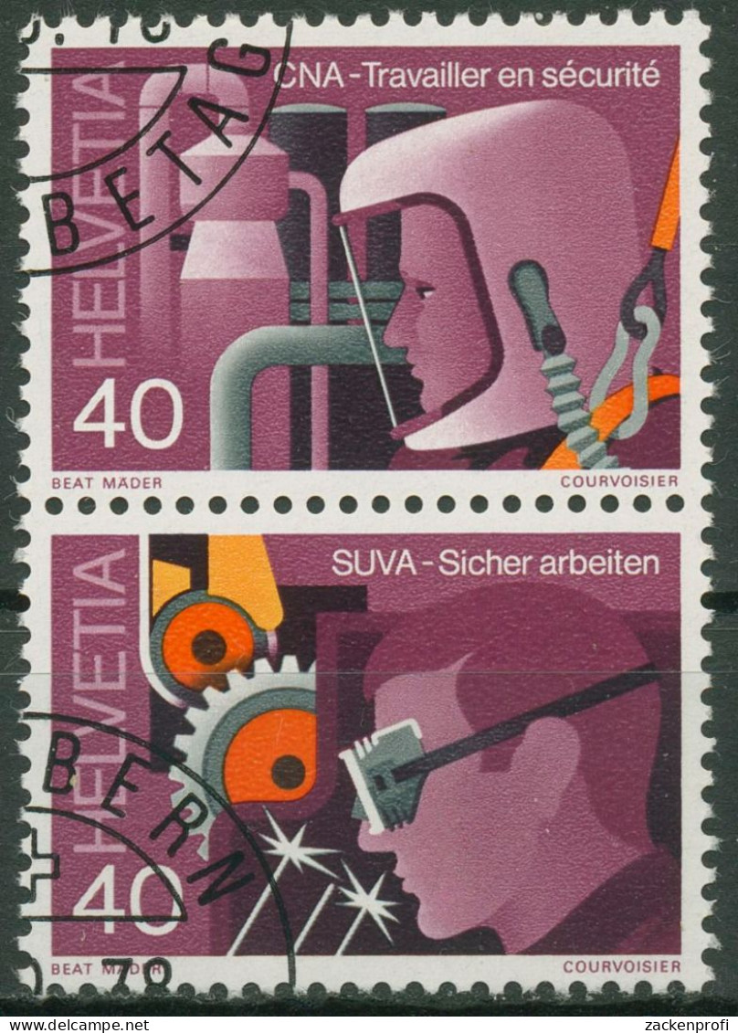 Schweiz 1978 Sicherheit Am Arbeitsplatz 1134/35 S ZD 24 Gestempelt - Used Stamps