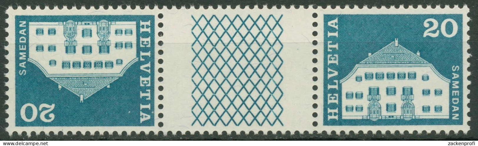 Schweiz 1968 Bauwerke Planta-Haus Samedan 881 Kehrdruck KZ 28 G Postfrisch - Unused Stamps