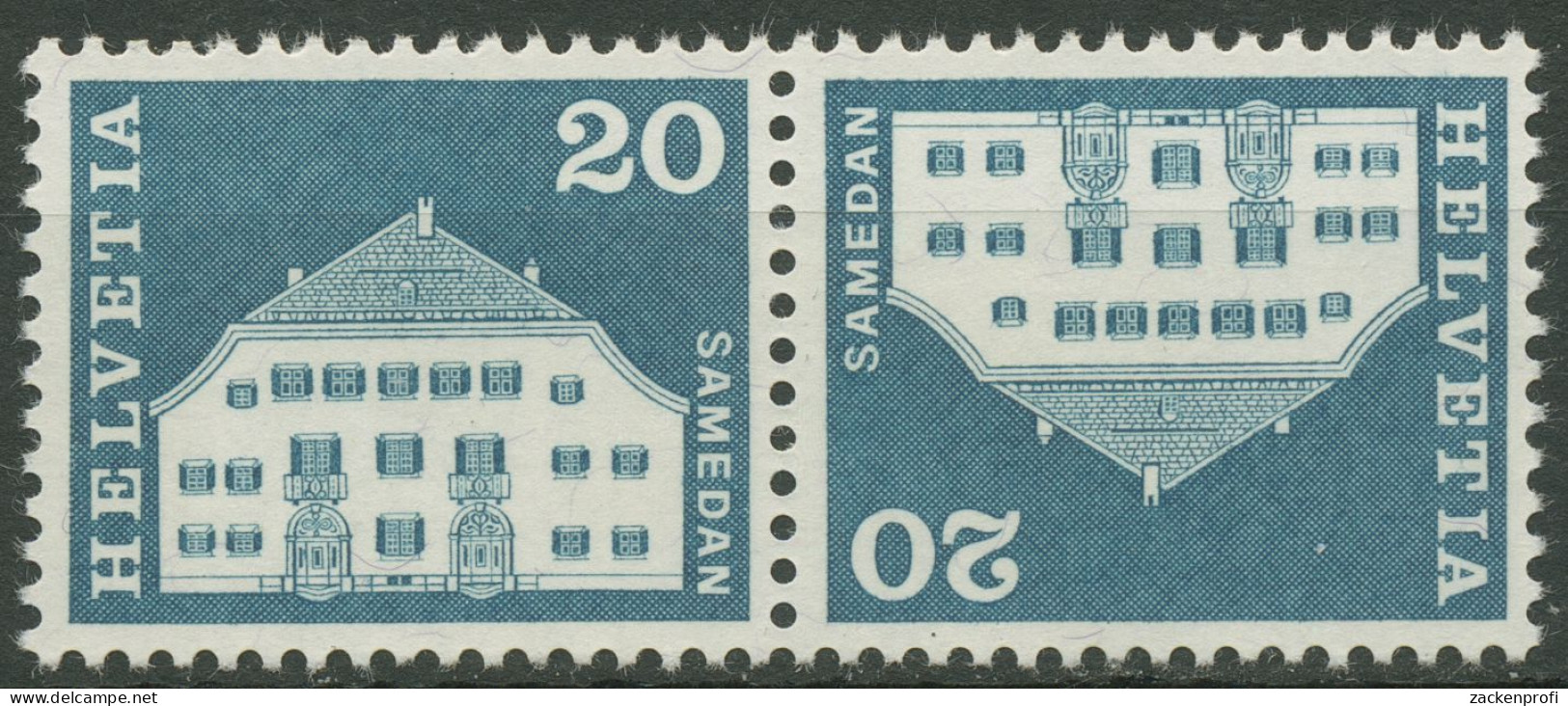 Schweiz 1968 Bauwerke Planta-Haus Samedan 881 Kehrdruck K 51 Postfrisch - Ongebruikt