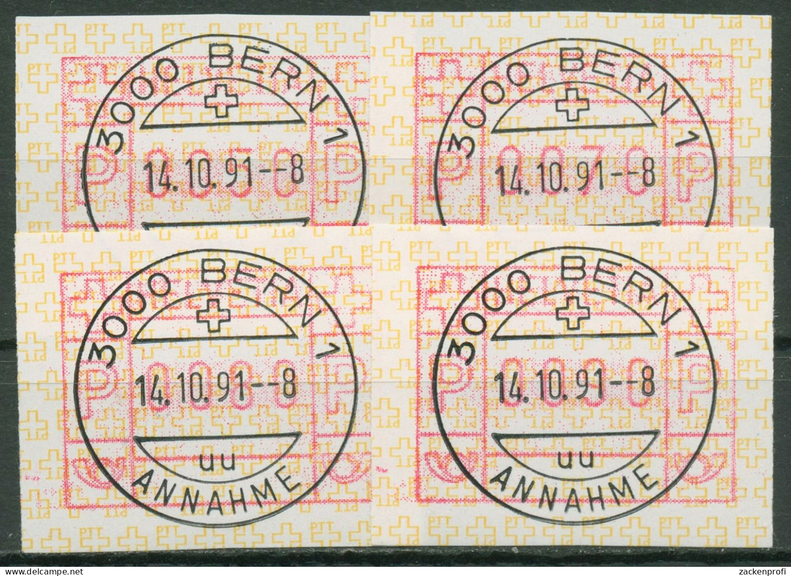 Schweiz Automatenmarken 1990 ATM 4.2 S 3 Mit TOP-Stempel - Automatic Stamps
