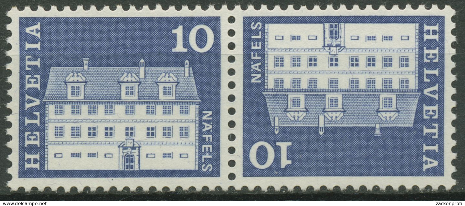 Schweiz 1968 Bauwerke Freulerpalast Näfels 879 Kehrdruck K 50 Postfrisch - Neufs