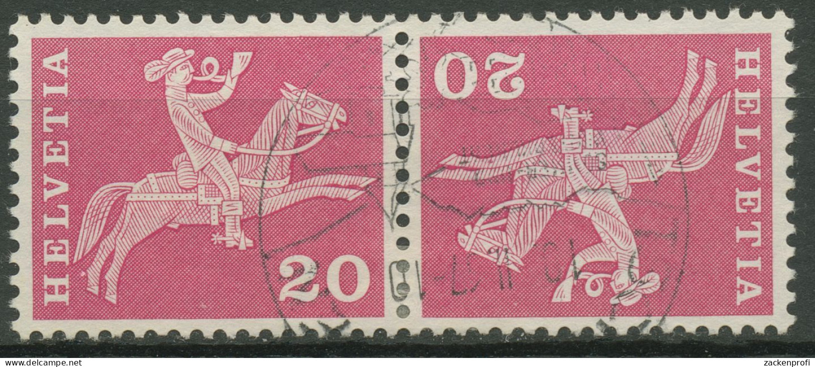Schweiz 1960 Postmotive Postreiter 699 Kehrdruck K 47 X Gestempelt - Gebruikt