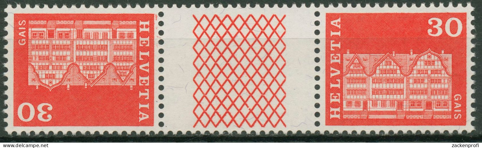 Schweiz 1968 Bauwerke Dorfplatz Gais 882 Kehrdruck KZ 29 G Postfrisch - Unused Stamps