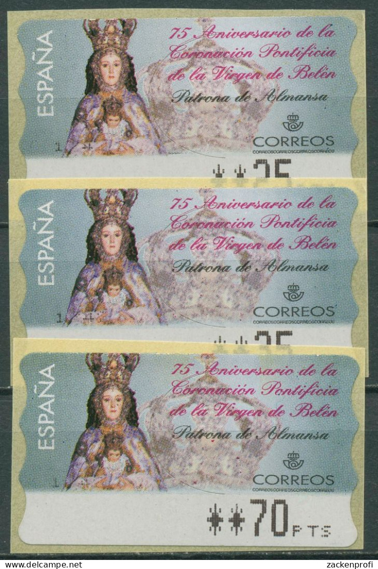 Spanien 1999 Automatenmarken Jungfrau V. Belén 3 Wertstufen ATM 37 Postfrisch - Unused Stamps