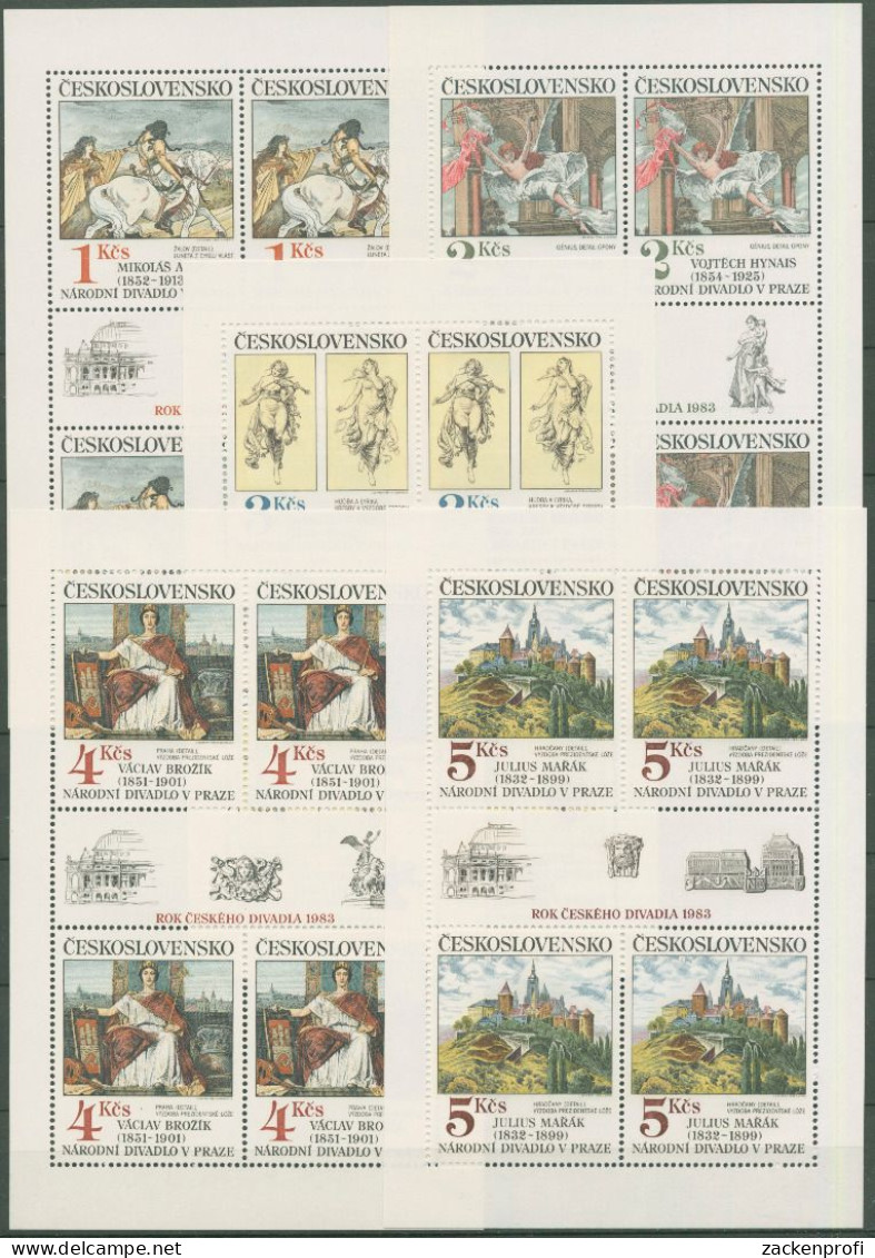 Tschechoslowakei 1983 Nationaltheater Gemälde 2737/41 K Postfrisch (C62859) - Blocks & Sheetlets