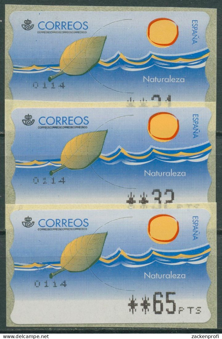 Spanien 1997 Automatenmarken Schwimmendes Blatt 3 Wertstufen ATM 16 Postfrisch - Unused Stamps