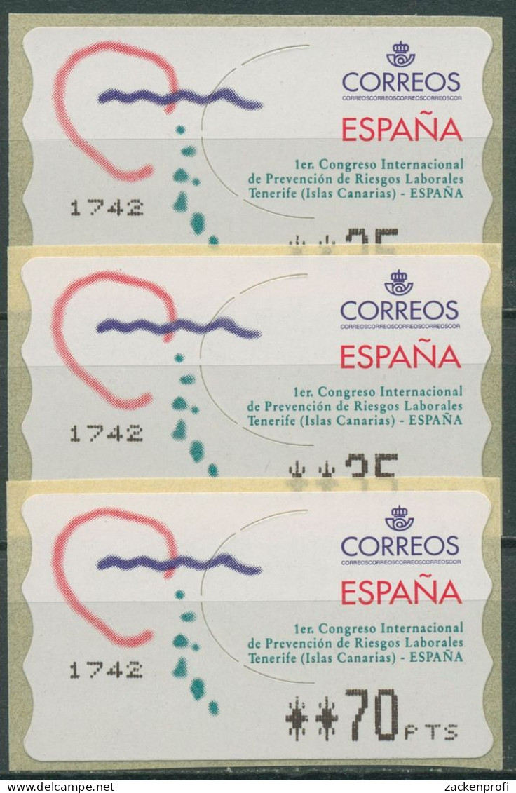 Spanien 2000 Automatenmarken Arbeitsschutz 3 Wertstufen ATM 39 Postfrisch - Unused Stamps