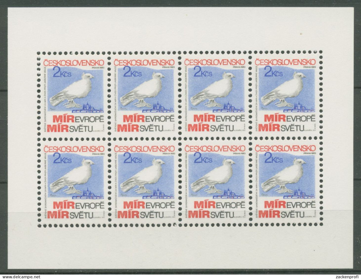 Tschechoslowakei 1983 Friedenstreffen Prag 2720 K Postfrisch (C62856) - Blocks & Sheetlets