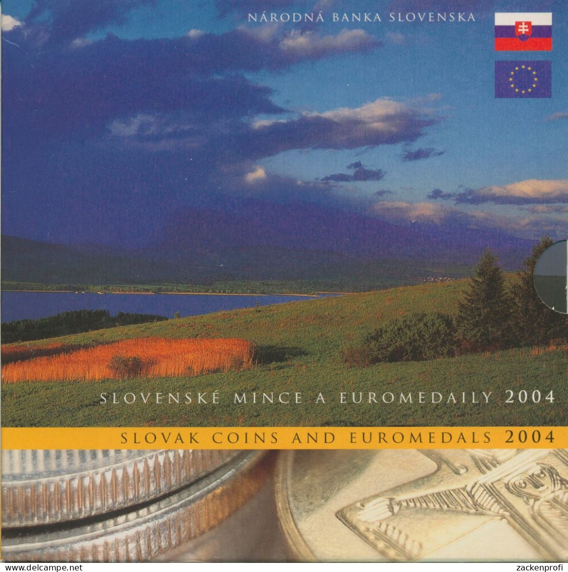 Slowakei 2004 Kursmünzen 50 Heller - 10 Kronen+Euro Probe Im Folder, St (m5537) - Slovakia