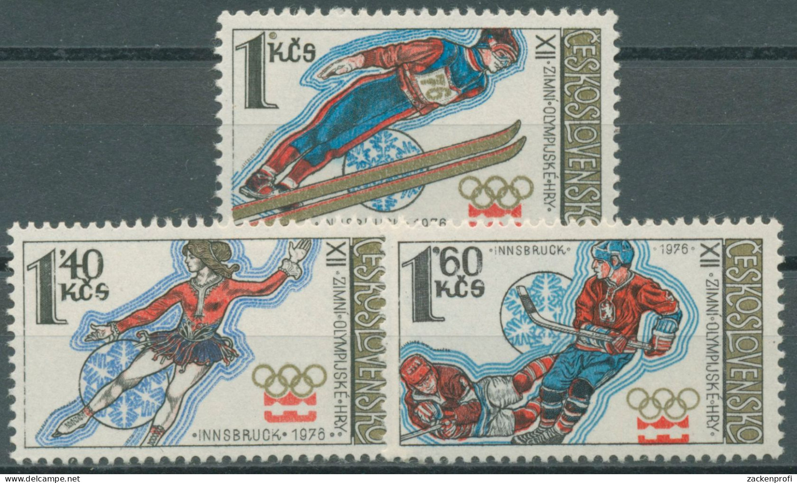 Tschechoslowakei 1976 Olympische Winterspiele Innsbruck 2305/07 Postfrisch - Ungebraucht