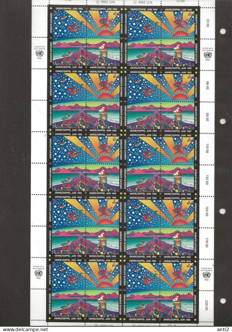 United Nations Vienna 1992  Conference On Environment And Development (UNCED), Rio De Janeiro, Mi 129-172 In Sheet  MNH - Unused Stamps