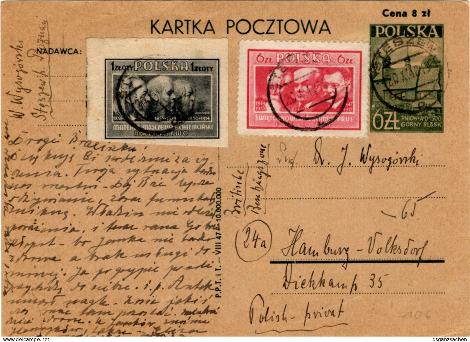 Polen Ganzsache Mit Zf. 1948 - Ganzsachen