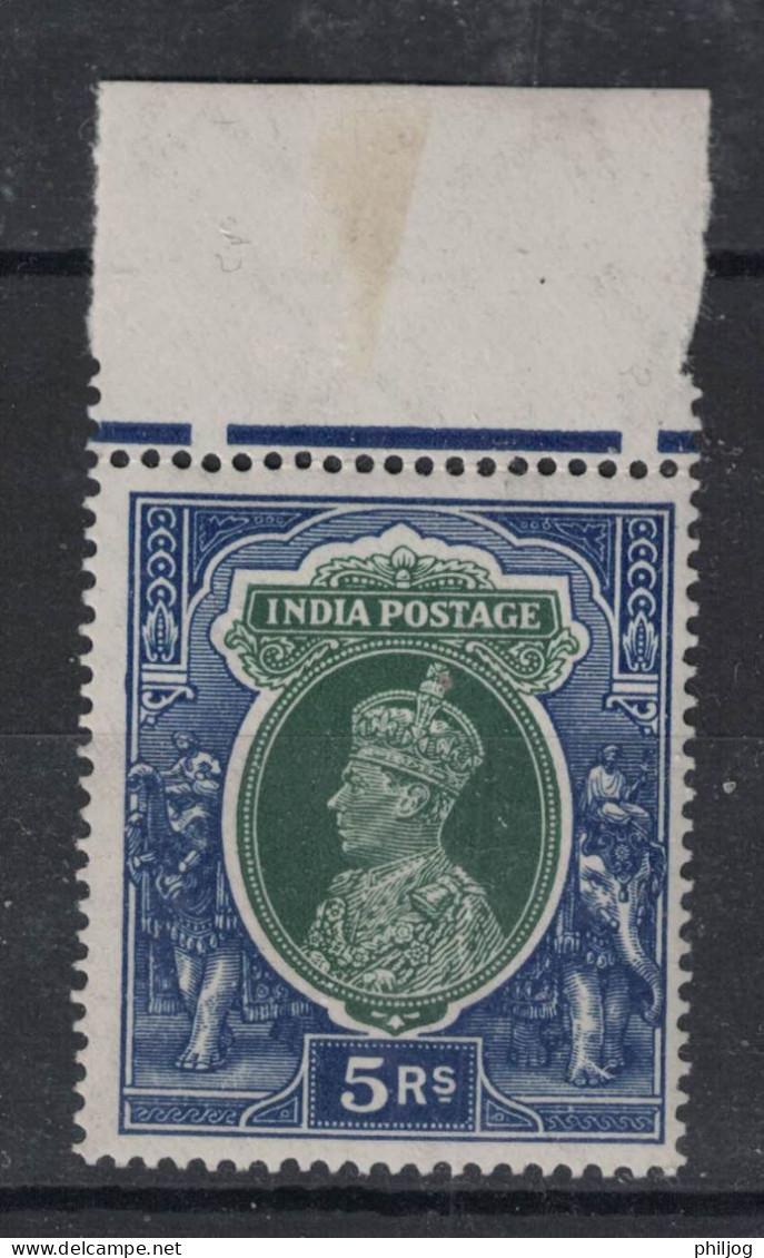 Inde 1937 - Yvert 157 Neuf AVEC Charnière - Sc#164, SG 261 - KGVI 5R - Roi George VI - 1936-47 King George VI
