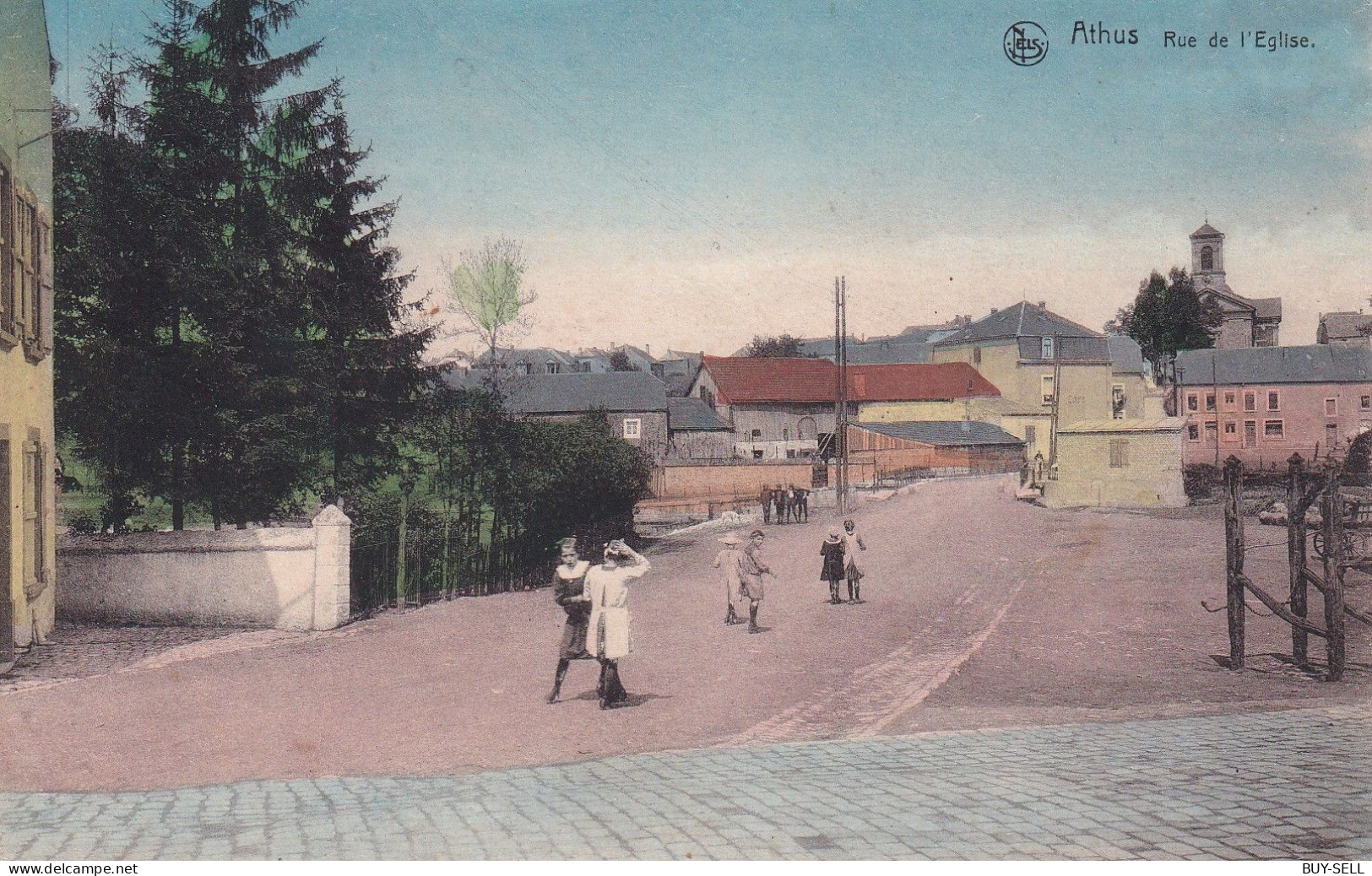 BELGIQUE - TRES RARE - ATHUS - Rue De L'Eglise - En Couleur - Aubange