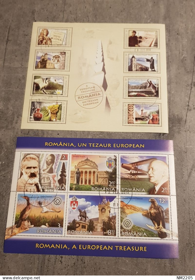 ROMANIA A EUROPEAN TREASURE 2 SHEETS USED - Used Stamps
