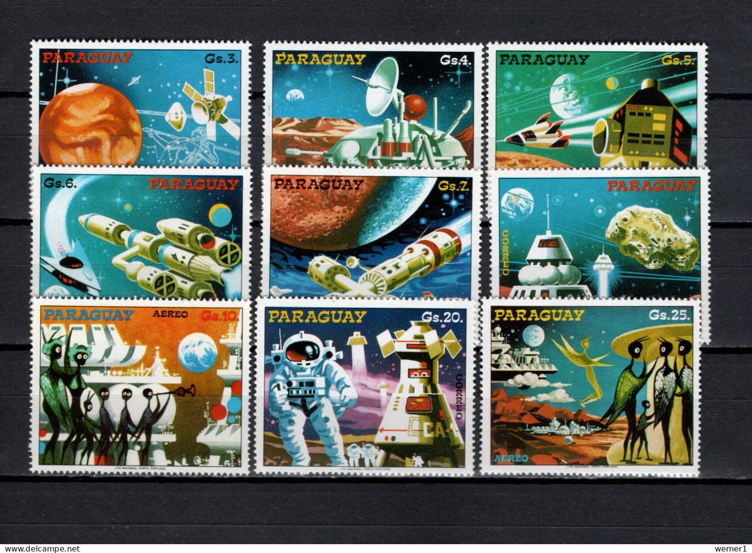 Paraguay 1978 Space, Future Space Projects Set Of 9 MNH - Zuid-Amerika