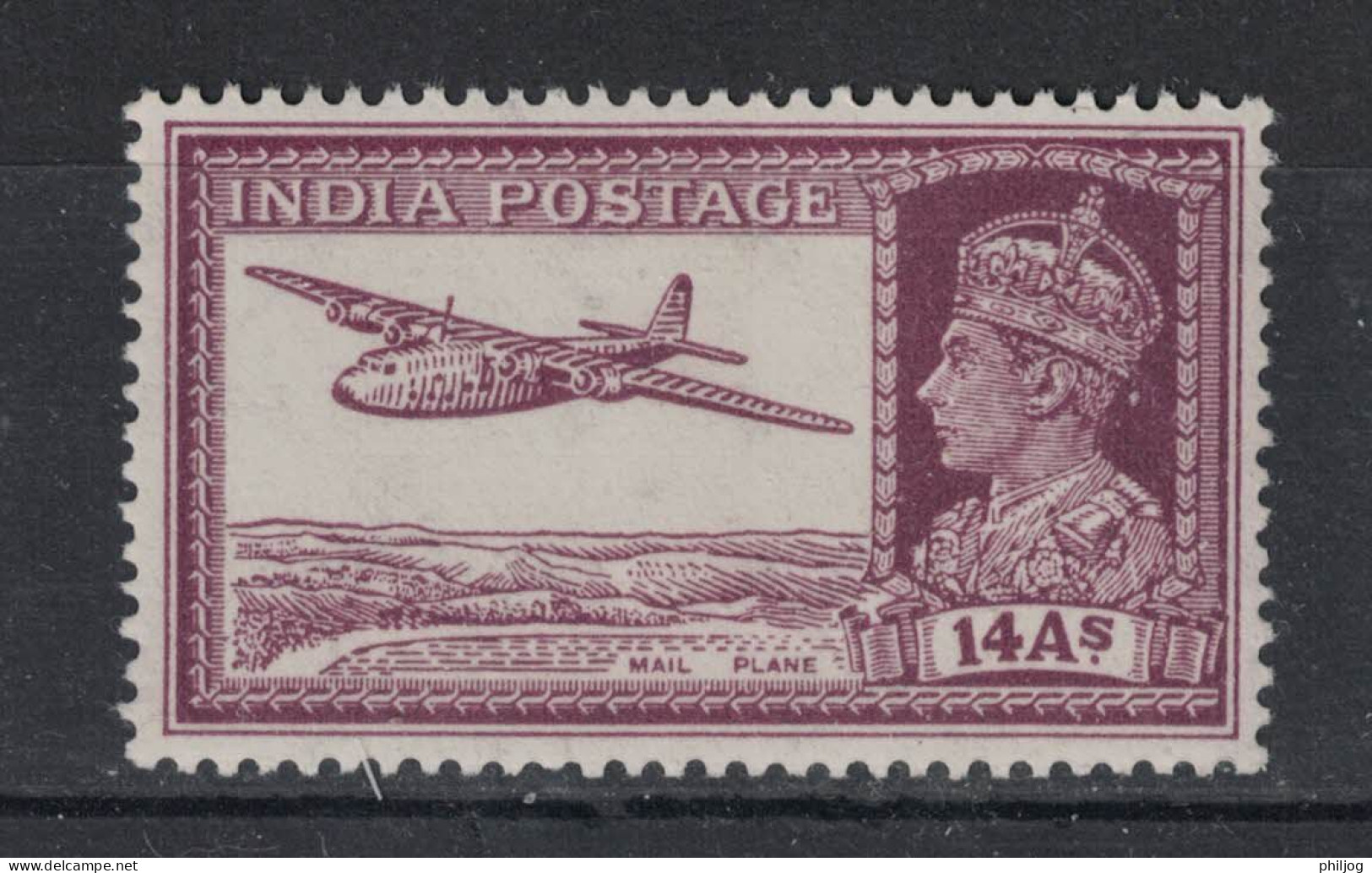 Inde 1937 - Yvert 154A Neuf AVEC Charnière - Sc#161A, - KGVI 14As - Roi George VI, Avion, Airplane - 1936-47  George VI