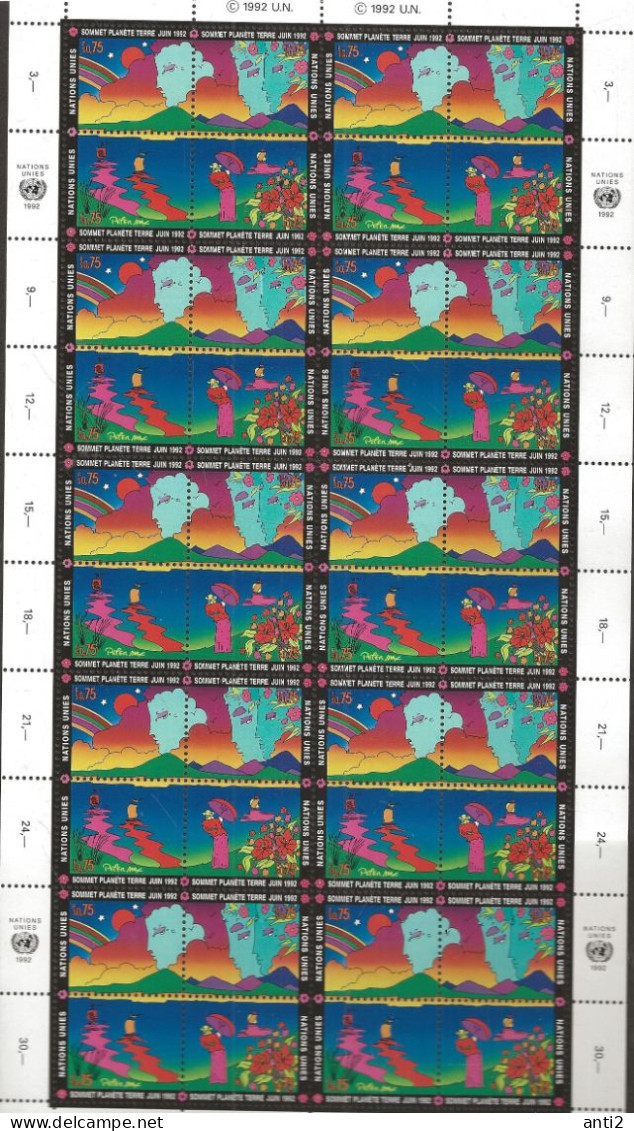 United Nations Geneve 1992  Conference On Environment And Development (UNCED), Rio De Janeiro, Mi 215-218 In Sheet - Unused Stamps