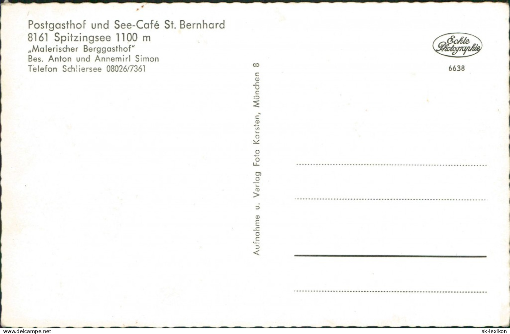 Spitzingsee-Schliersee Umland-Ansicht Postgasthof Und See-Café St. Bernhard 1960 - Schliersee
