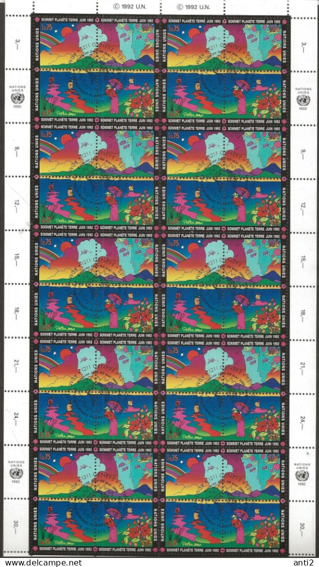 United Nations Geneve 1992  Conference On Environment And Development (UNCED), Rio De Janeiro, Mi 215-218 In Sheet - Used Stamps