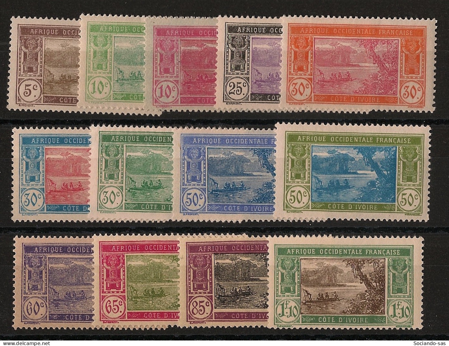 COTE D'IVOIRE - 1922-28 - N°YT. 62 à 72A - Série Complète - Neuf * / MH VF - Unused Stamps