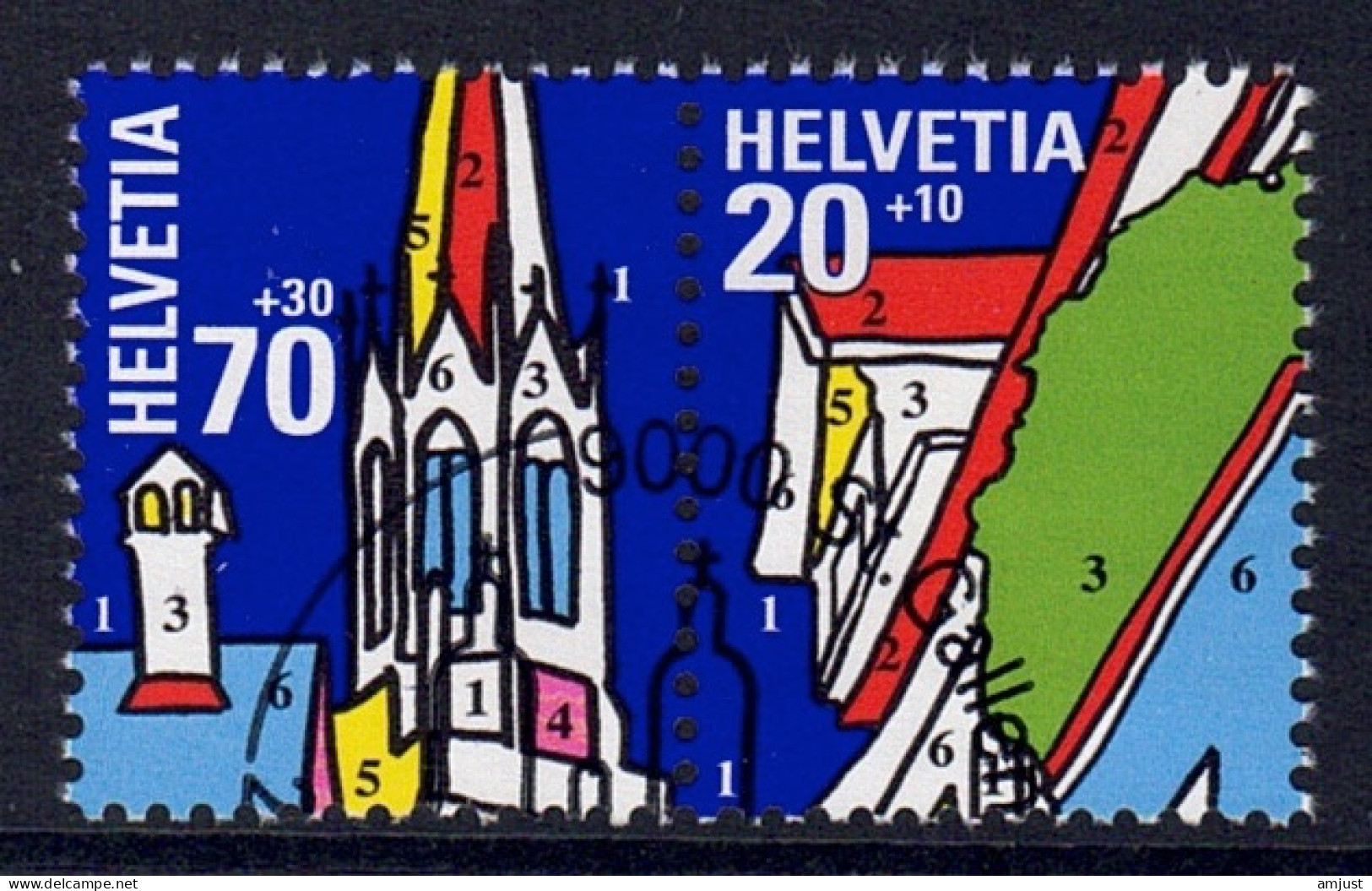 Suisse /Schweiz/Svizzera/Switzerland // 1999 - Découpé Du Bloc De St.Gall No.81-82 - Used Stamps