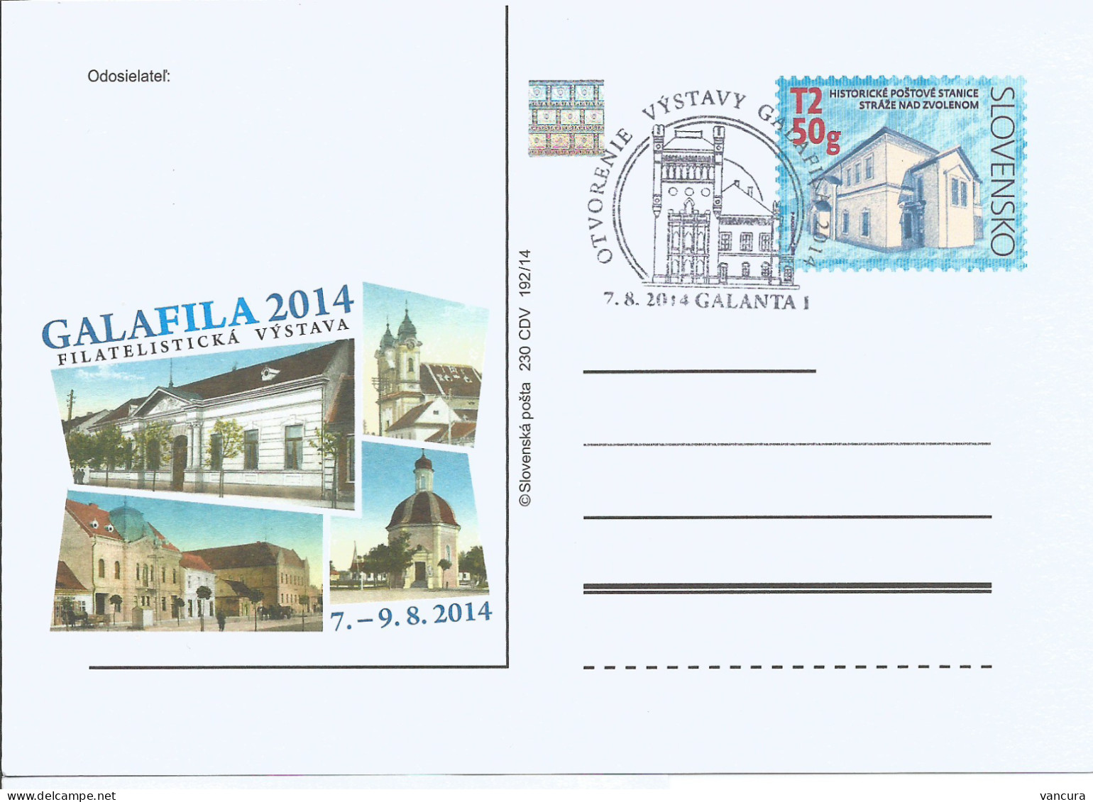 CDV 230 Slovakia Galafila Stamp Exhibition 2014 - Philatelic Exhibitions