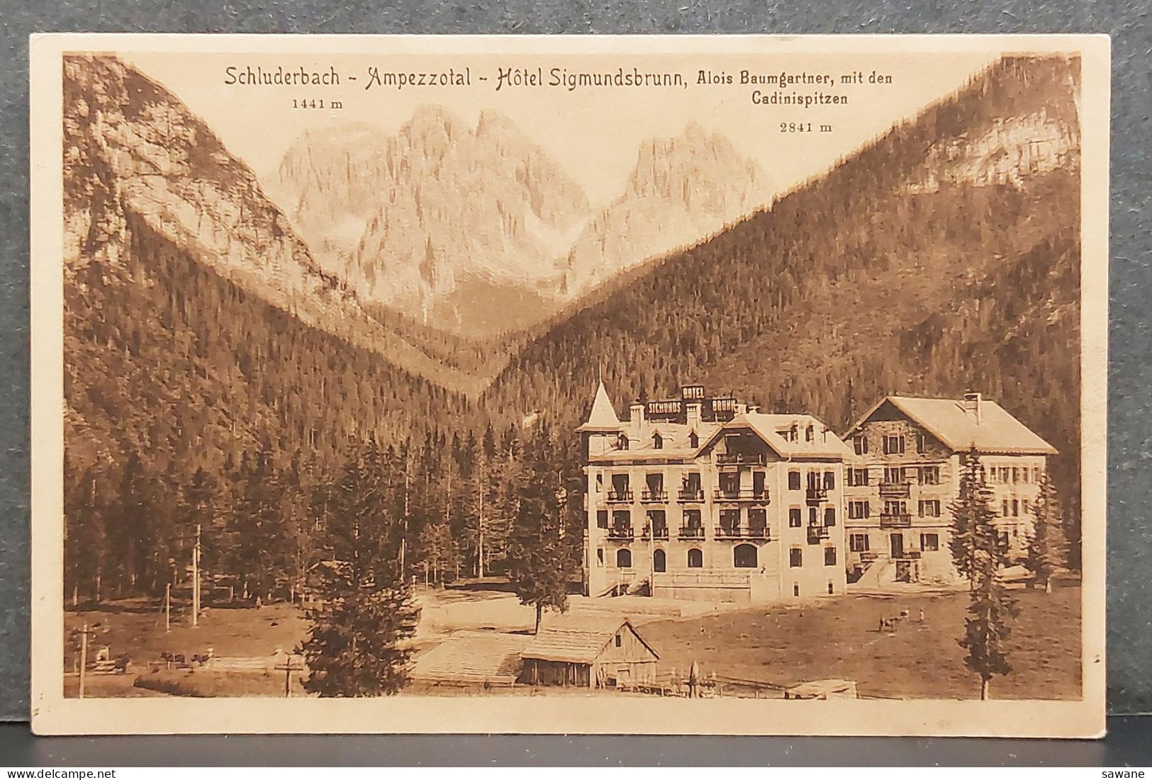 SCHLUDERBACH , AMPEZZOTAL , HOTEL SIGMUNDSBRUNN , ALOIS BAUMGARTNER MIT DEN CADINISPITZEN , LOT 174 - Kitzbühel