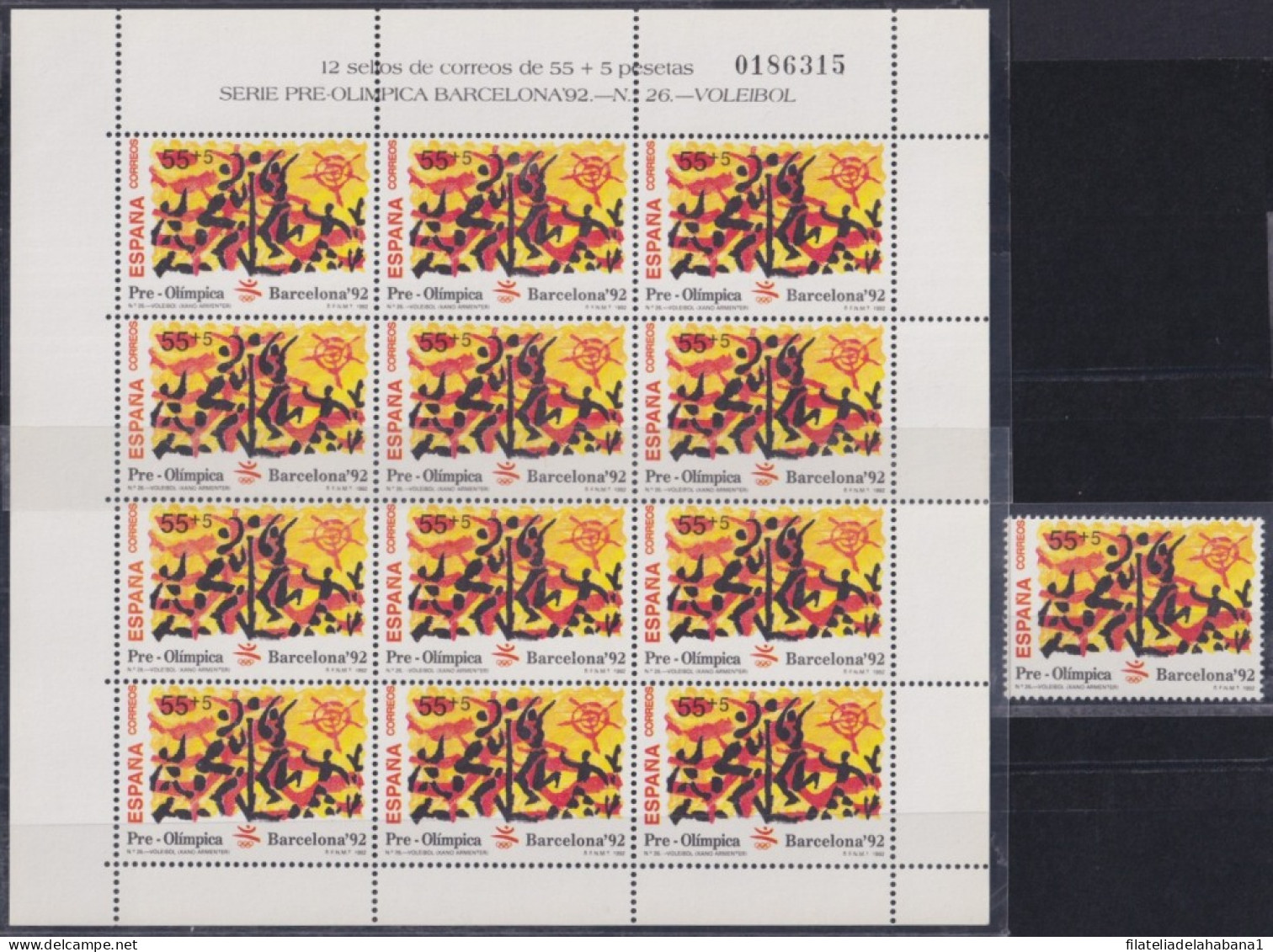 F-EX49323 SPAIN ESPAÑA MNH 1992 OLYMPIC GAMES BARCELONA VOLLEYBALL SHEET.  - Estate 1992: Barcellona