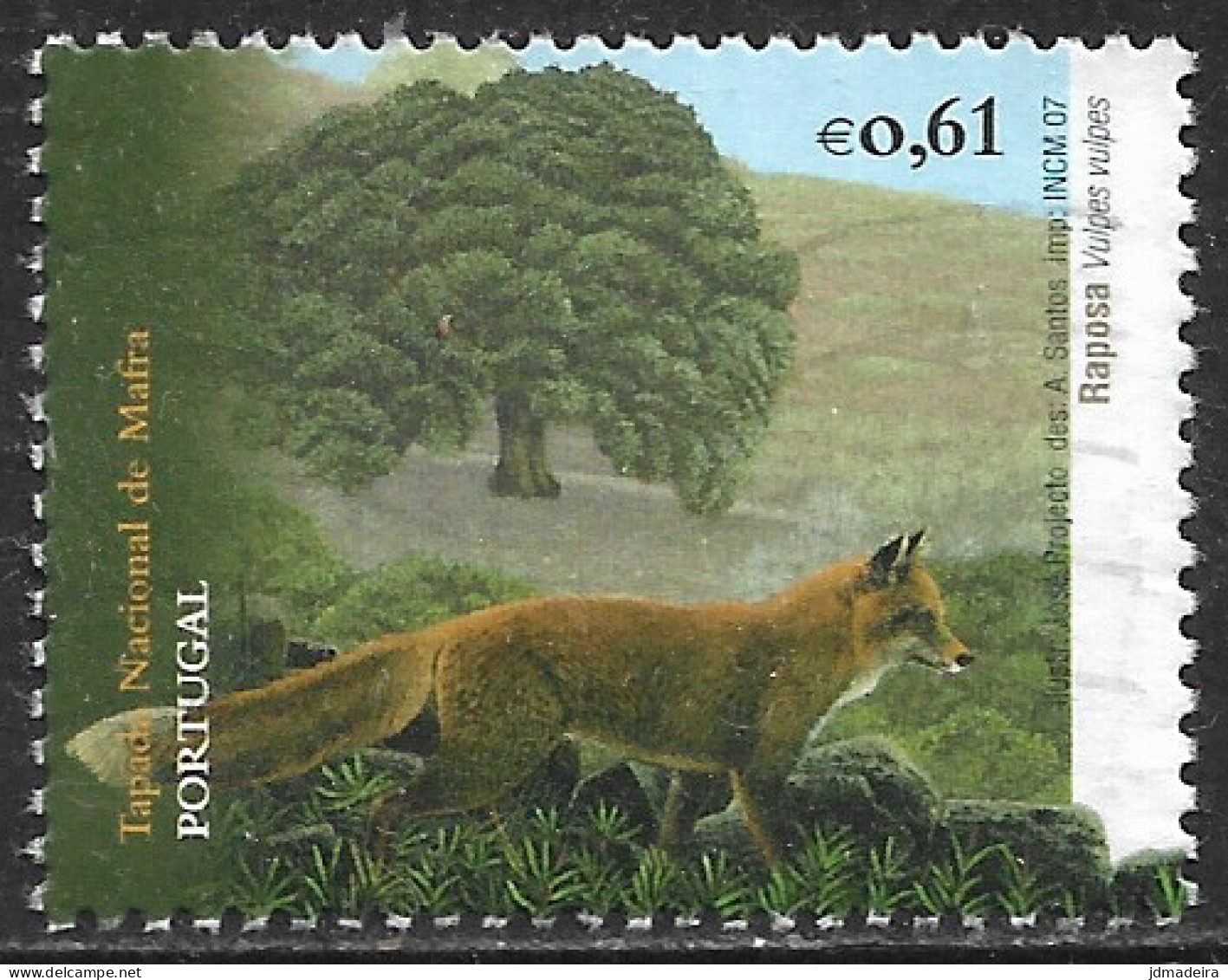 Portugal – 2007 Mafra Park 0,61 Used Stamp - Usado