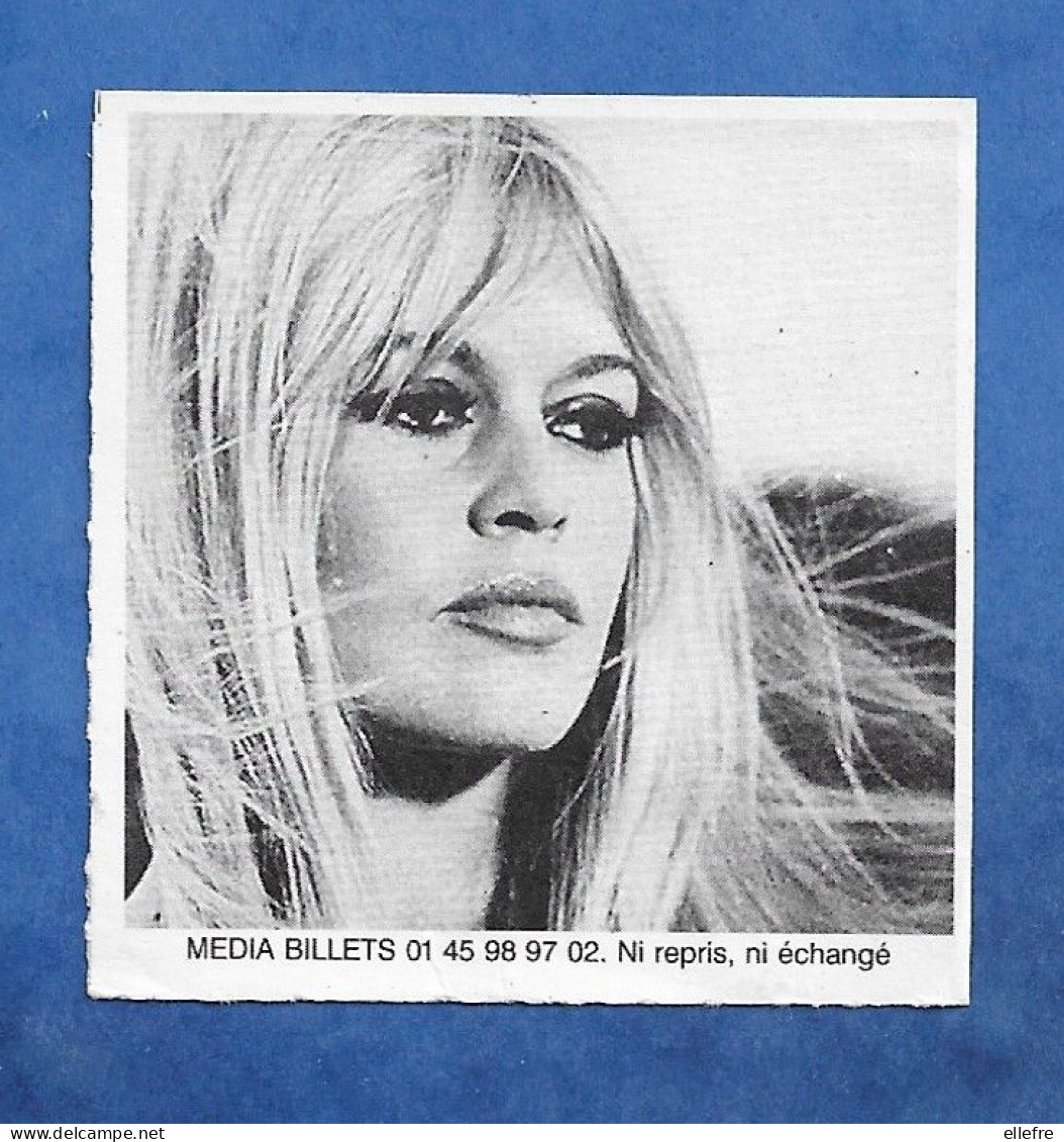 Ticket D'entrée Cinéma Média Billet - Actrice Brigitte Bardot 2016 - Tickets - Entradas