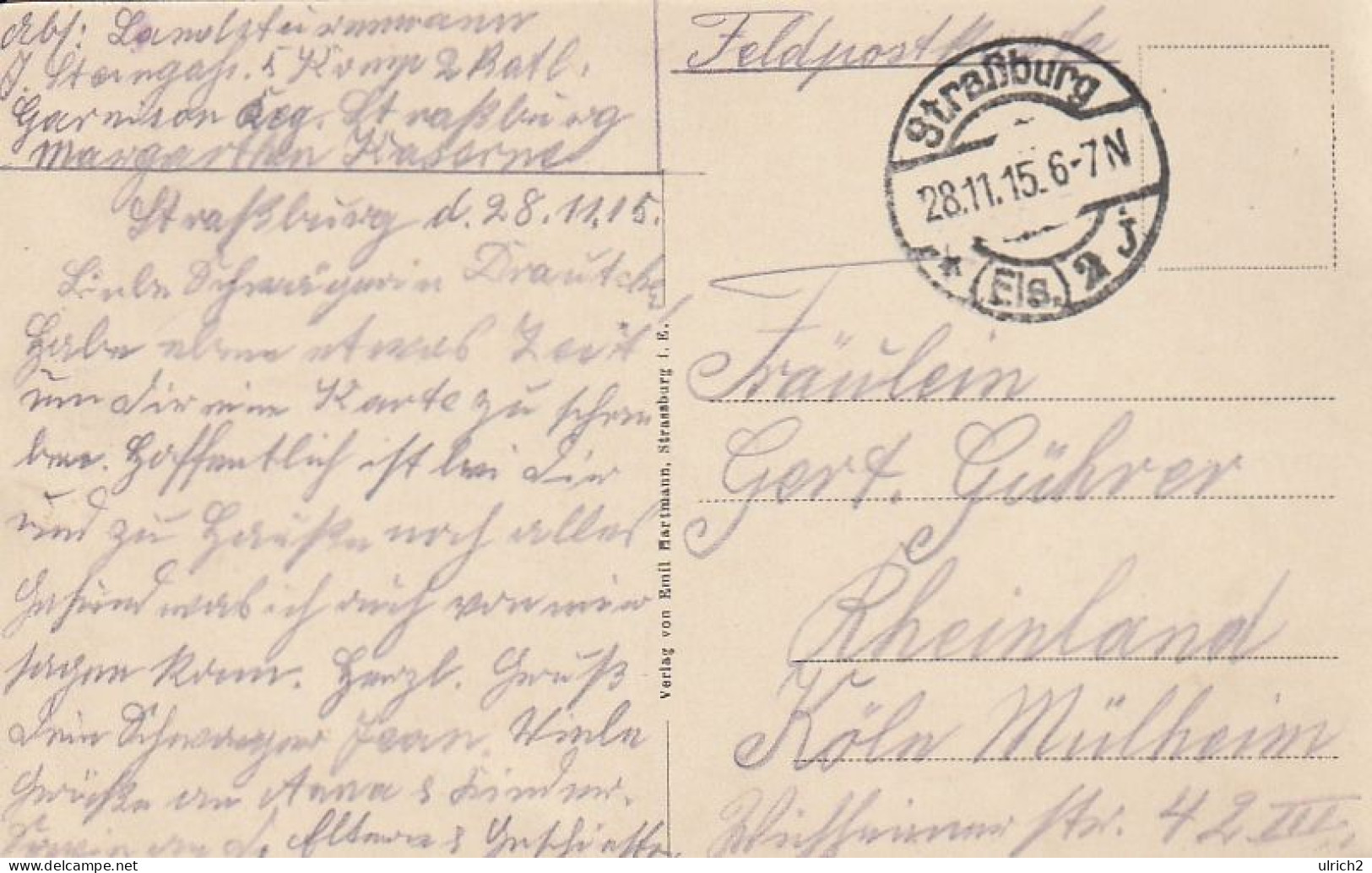 AK Strassburg - Evang. Garnisonkirche Und Münster - Feldpost 1915 (68818) - Elsass