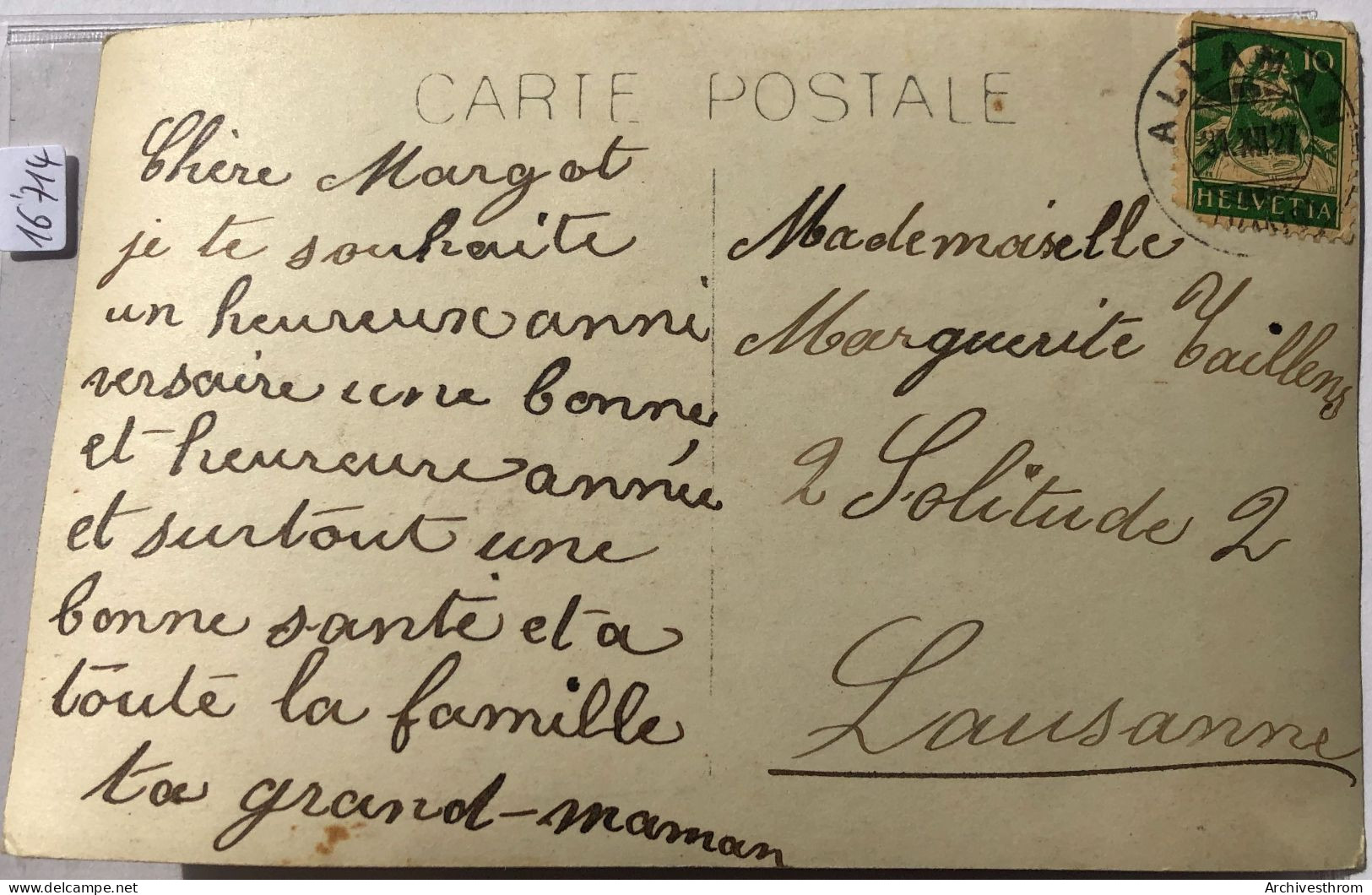 Allaman 1927 : Grand-mère Et Deux Jeunes Gens Devant Leur Maison (16'714) - Allaman